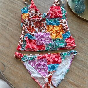 Bar III Multicolor Floral Tankini Set LG